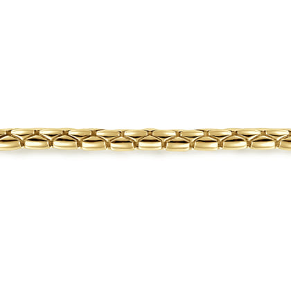 6mm 14K Yellow Gold Tubular Men's Solid Chain Bracelet