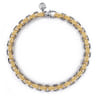 6mm 14K Yellow-White Gold Two Tone Men's Solid Chain Bracelet