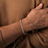 6mm 14K Yellow-White Gold Two Tone Men's Solid Chain Bracelet