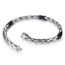 6mm 925 Sterling Silver Black Spinel Tubular Men's Hollow Chain Bracelet