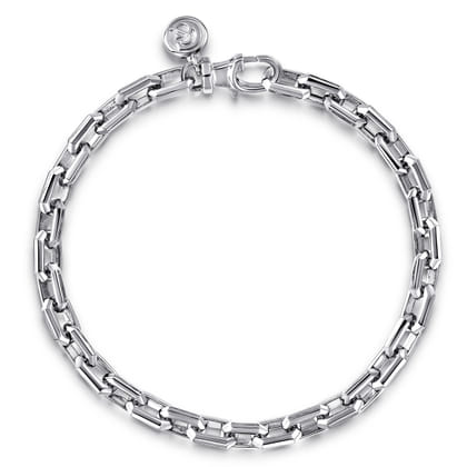 6mm 925 Sterling Silver Faceted Men's Solid Chain Bracelet