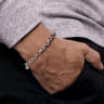 6mm 925 Sterling Silver Faceted Men's Solid Chain Bracelet