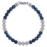 6mm 925 Sterling Silver Kyanite Beaded and Silver Ball Bracelet
