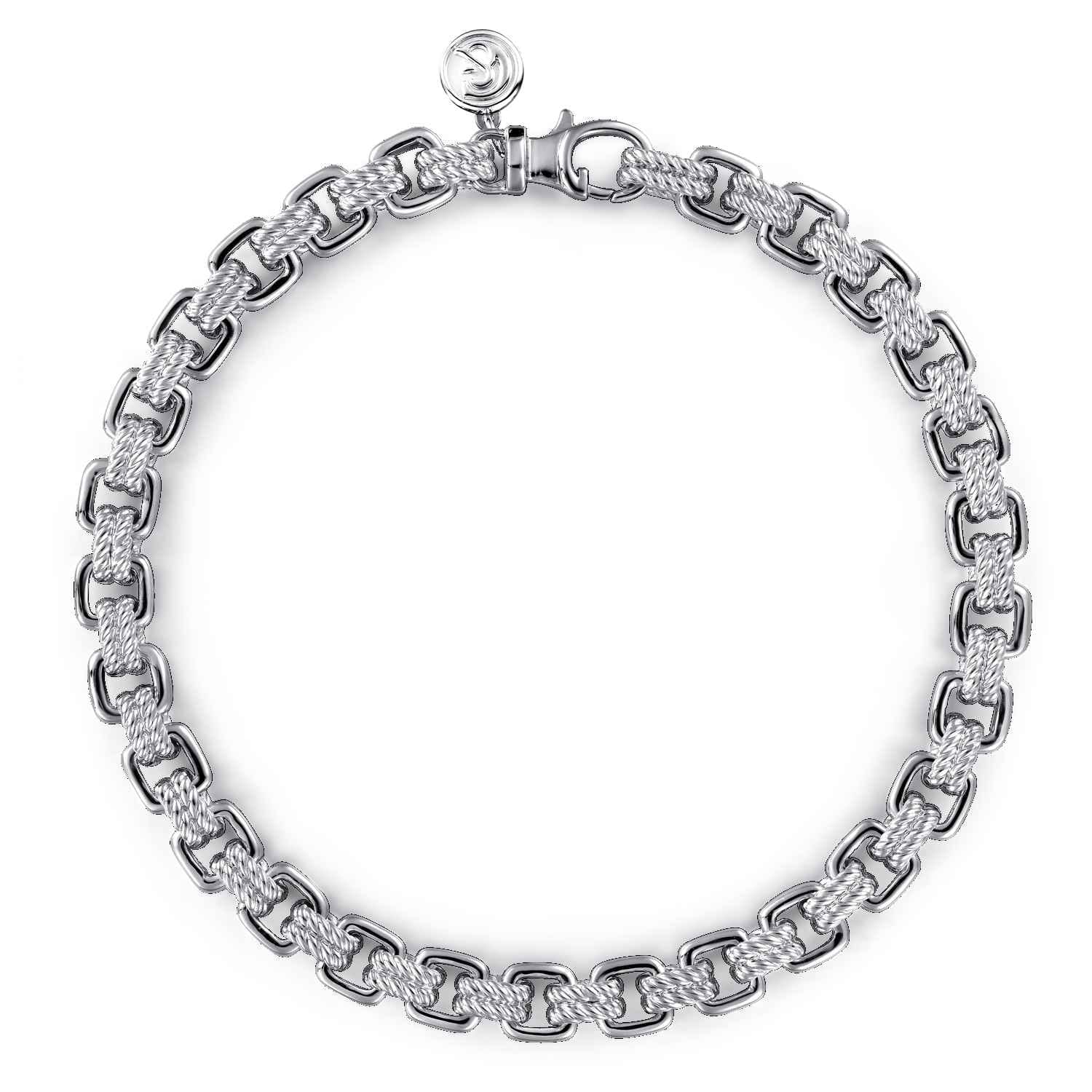 6mm 925 Sterling Silver Men's Solid Chain Bracelet - Shot 1