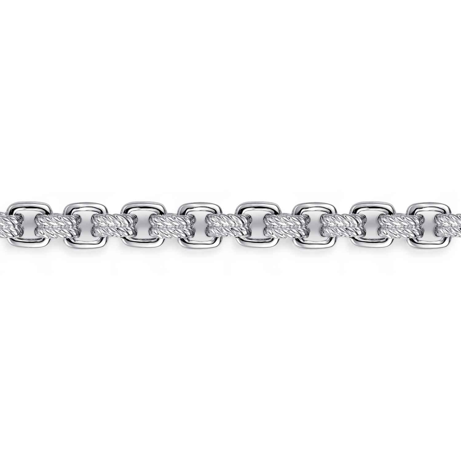 6mm 925 Sterling Silver Men's Solid Chain Bracelet - Shot 2
