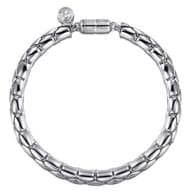 6mm 925 Sterling Silver Tubular Men's Solid Chain Bracelet