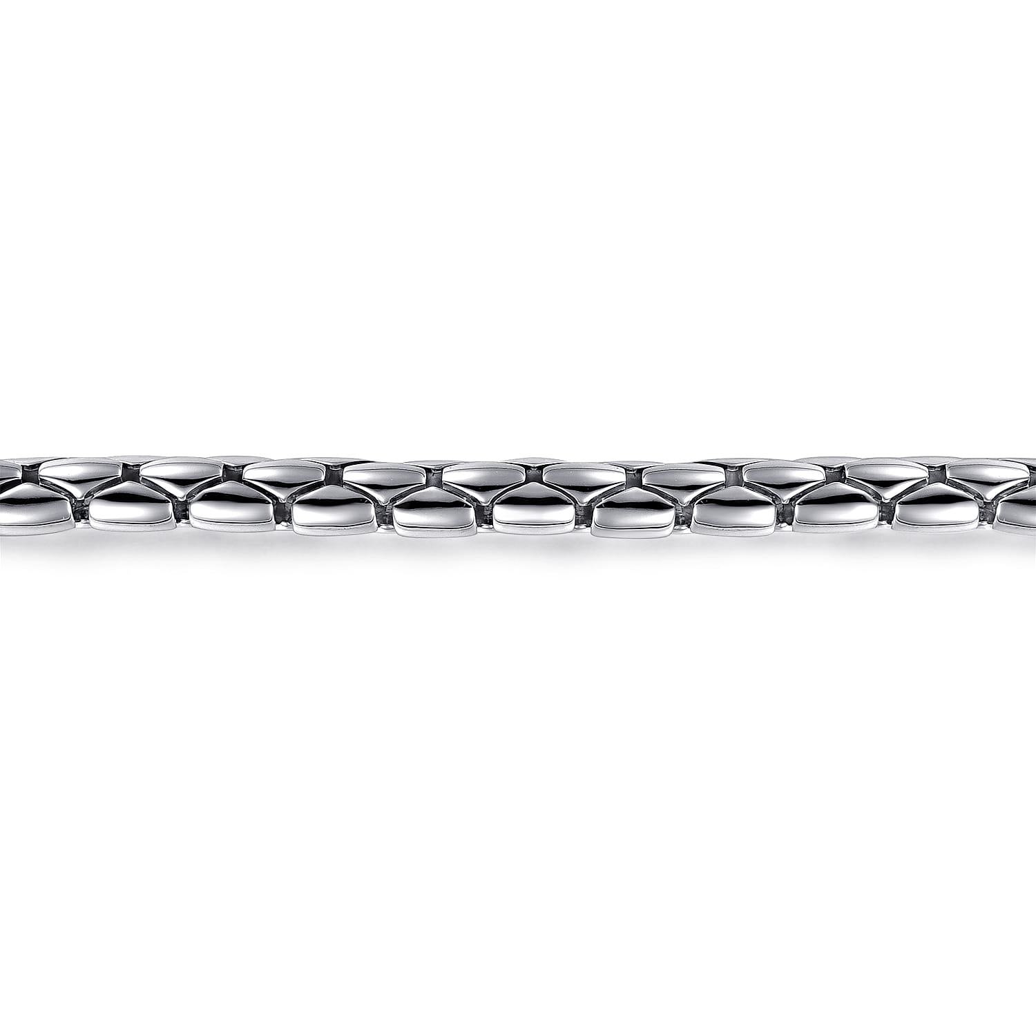 6mm 925 Sterling Silver Tubular Men's Solid Chain Bracelet - Shot 2