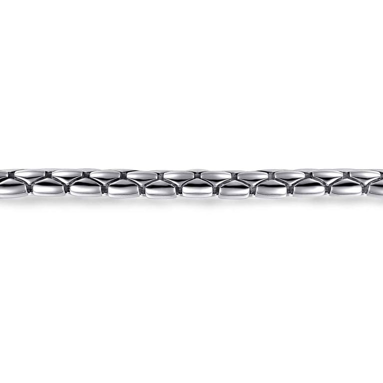 6mm 925 Sterling Silver Tubular Men's Solid Chain Bracelet - Shot 2