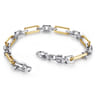 6mm 925 Sterling Silver and 14K Yellow Gold Figaro Chain Bracelet