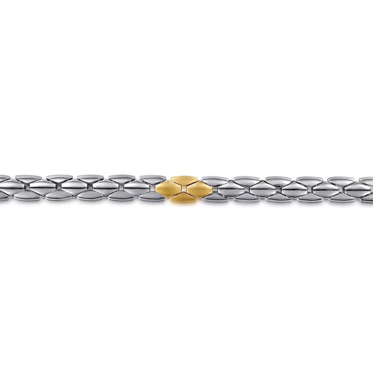 6mm 925 Sterling Silver and 14K Yellow Gold Hollow Tubular Chain Bracelet - Shot 2