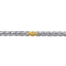 6mm 925 Sterling Silver and 14K Yellow Gold Hollow Tubular Chain Bracelet
