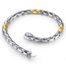 6mm 925 Sterling Silver and 14K Yellow Gold Hollow Tubular Chain Bracelet