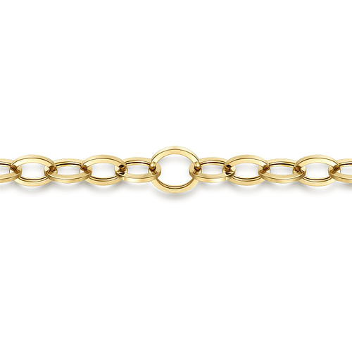 7  14K Yellow Gold Link Chain Bracelet - Shot 2