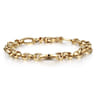 7 inch 14K Yellow Gold Hollow Figaro Link Chain Bracelet