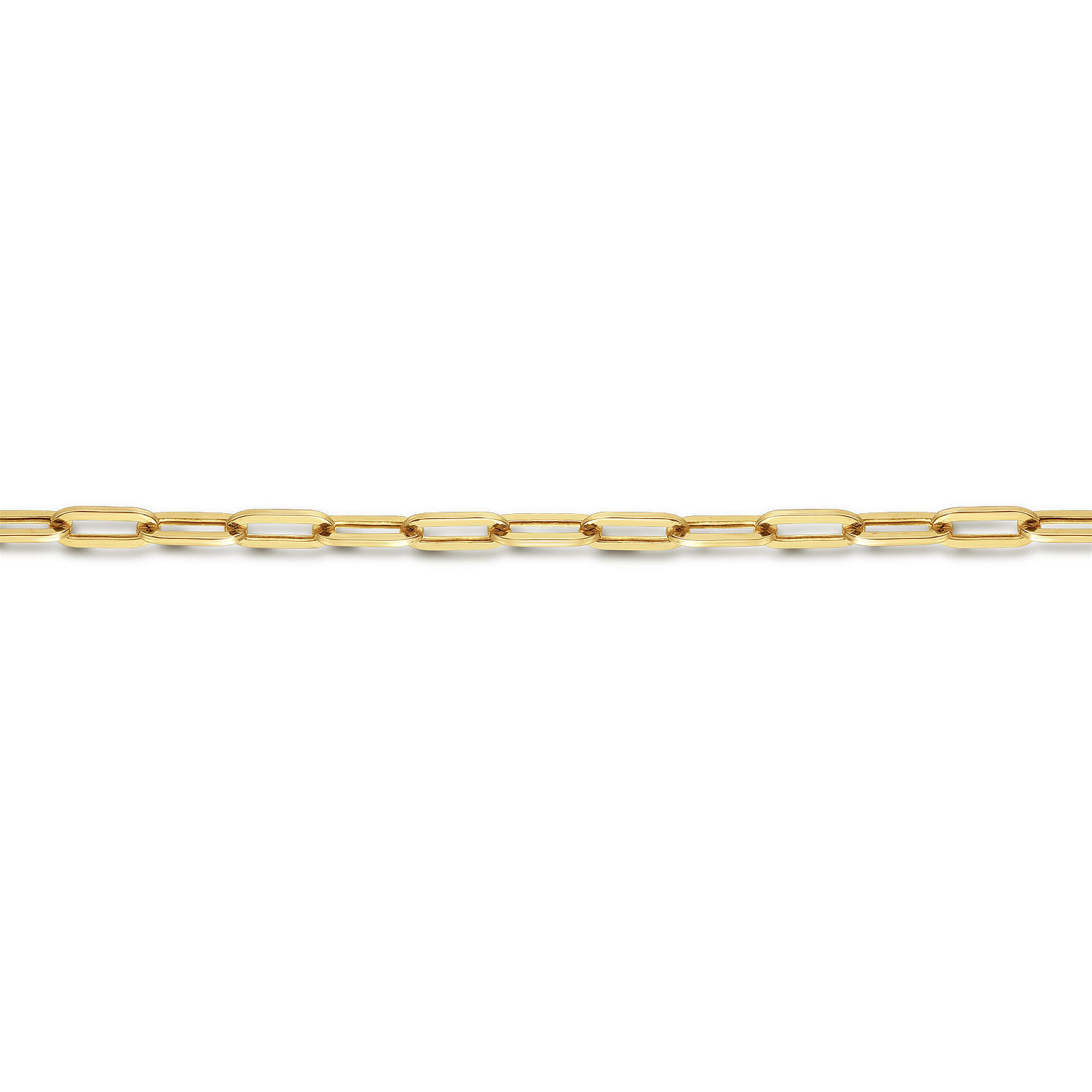 7 inch 14K Yellow Gold Hollow Paperclip Chain Bracelet