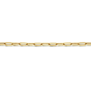 7 inch 14K Yellow Gold Hollow Paperclip Chain Bracelet