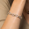 7inch 14K White-Yellow Gold Diamond Link Bracelet - 3.62 ct