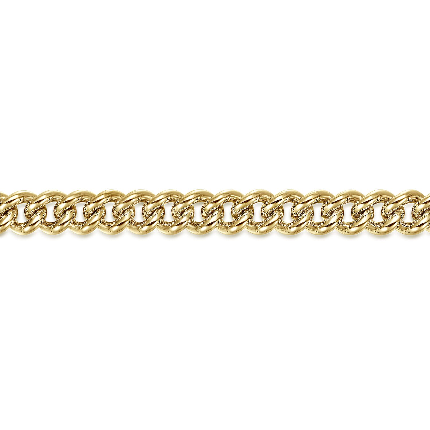 7mm 14K Yellow Gold Men's Solid Cuban Link Chain Bracelet - Shot 2