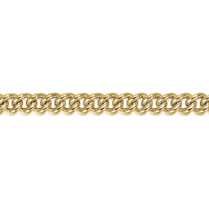 7mm 14K Yellow Gold Solid Cuban Link Chain Bracelet