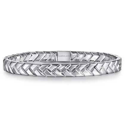 7mm 925 Sterling Silver Men's Solid Chain Bracelet Herringbone