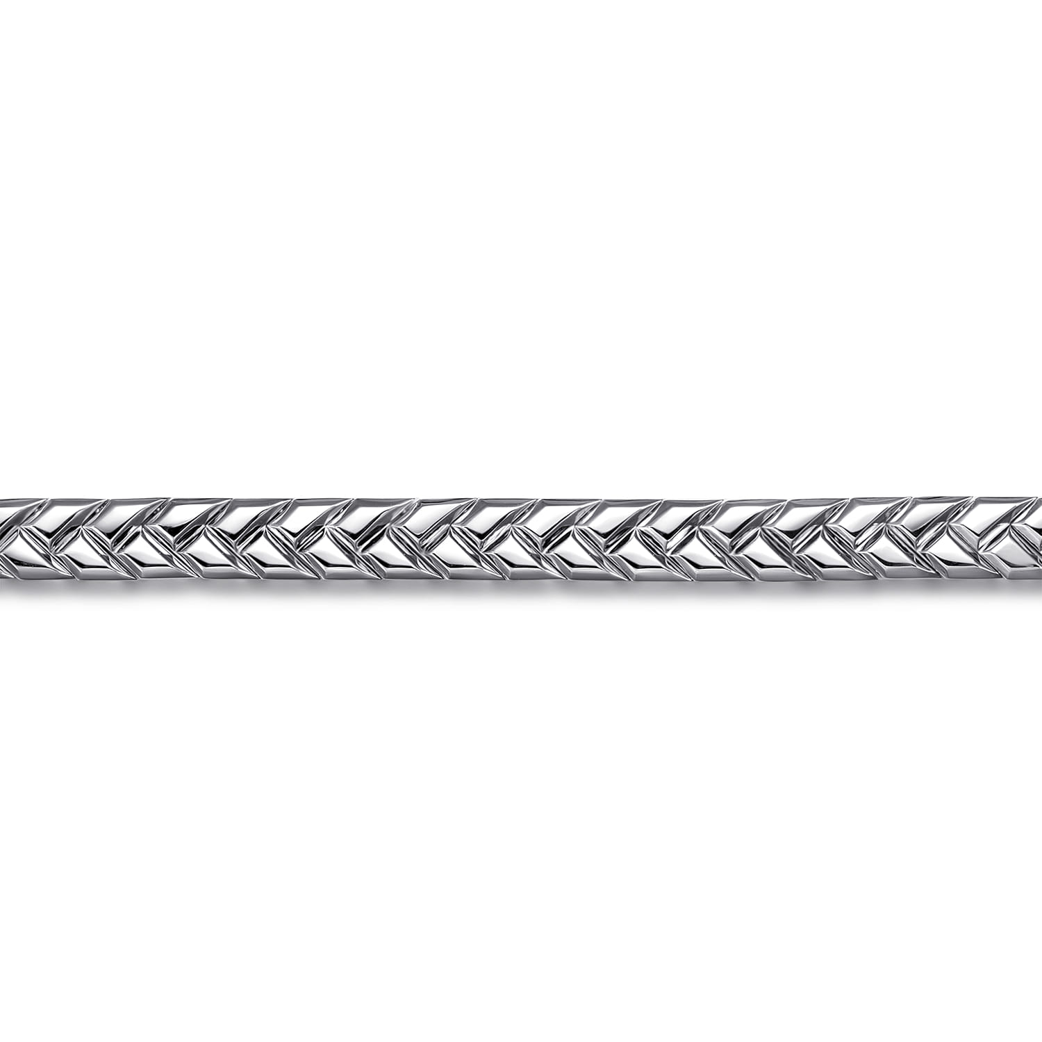 7mm 925 Sterling Silver Men's Solid Chain Bracelet Herringbone - Shot 2