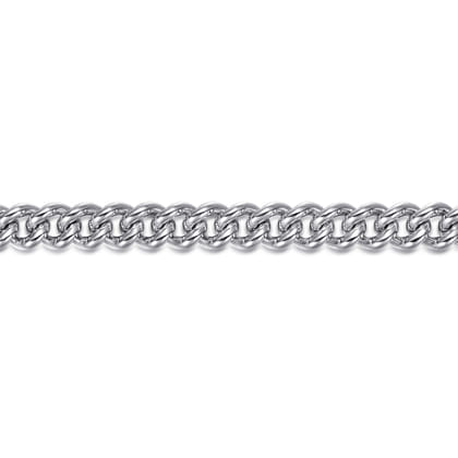 7mm 925 Sterling Silver Men's Solid Cuban Link Chain Bracelet