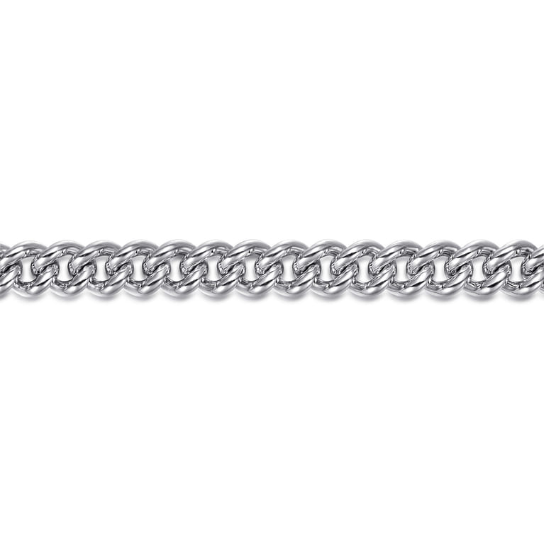 7mm 925 Sterling Silver Men's Solid Cuban Link Chain Bracelet - Shot 2