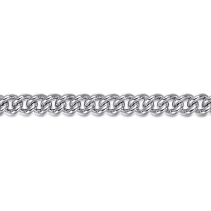 7mm 925 Sterling Silver Men's Solid Cuban Link Chain Bracelet