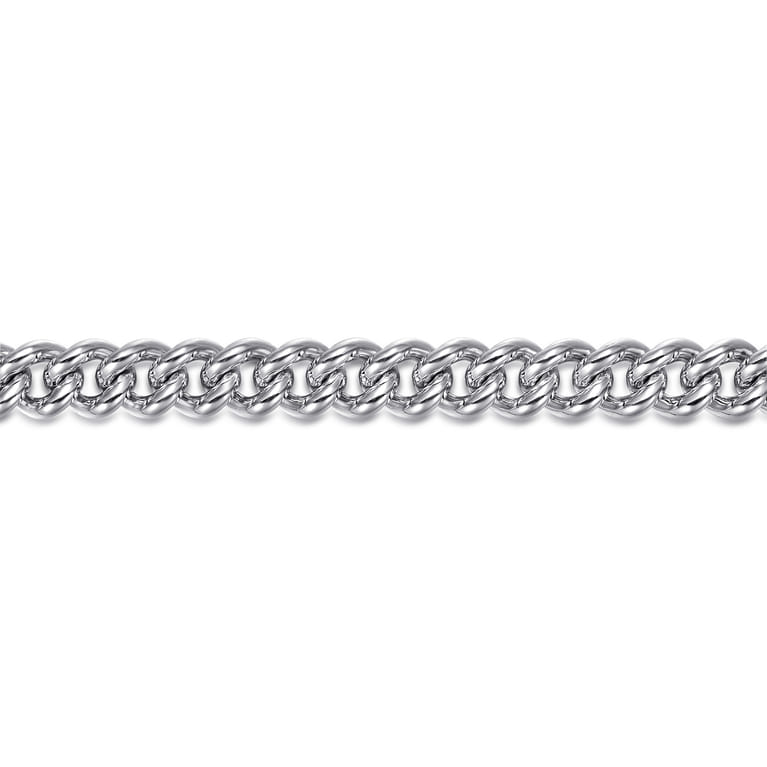 7mm 925 Sterling Silver Men's Solid Cuban Link Chain Bracelet - Shot 2