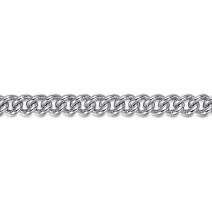 7mm 925 Sterling Silver Men's Solid Cuban Link Chain Bracelet