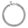 7mm 925 Sterling Silver Men's Solid Cuban Link Chain with Diamond Cut Bracelet