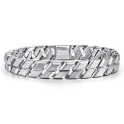 7mm 925 Sterling Silver Men's Solid Herringbone Chain Bracelet