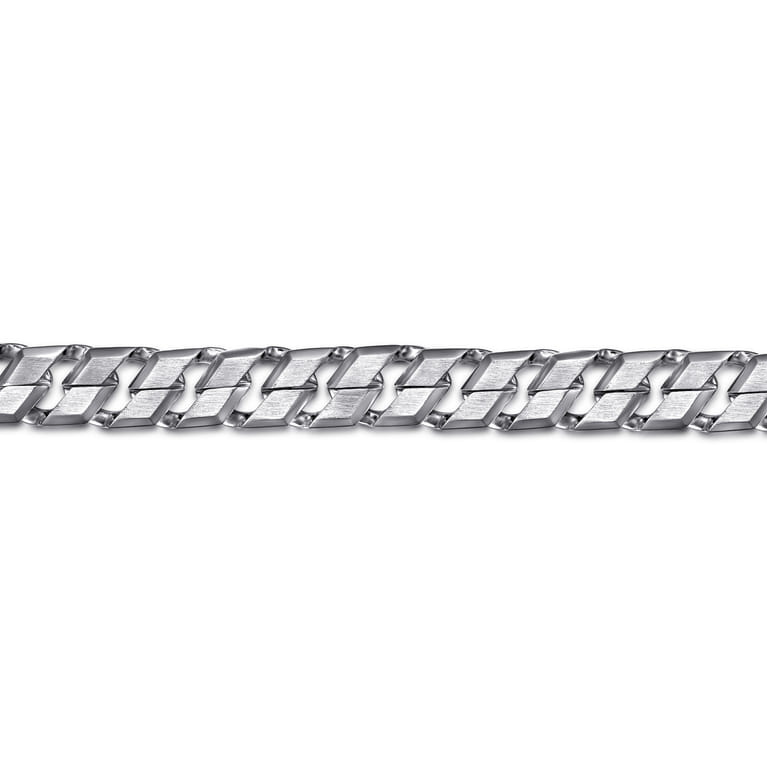 7mm 925 Sterling Silver Men's Solid Herringbone Chain Bracelet - Shot 2
