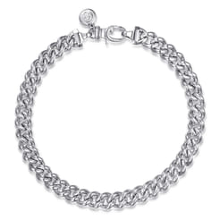 7mm 925 Sterling Silver Solid Cuban Link Chain Bracelet