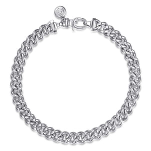 7mm 925 Sterling Silver Solid Cuban Link Chain Bracelet