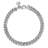 7mm 925 Sterling Silver Solid Mens Cuban Link Chain with Diamond Cut Bracelet