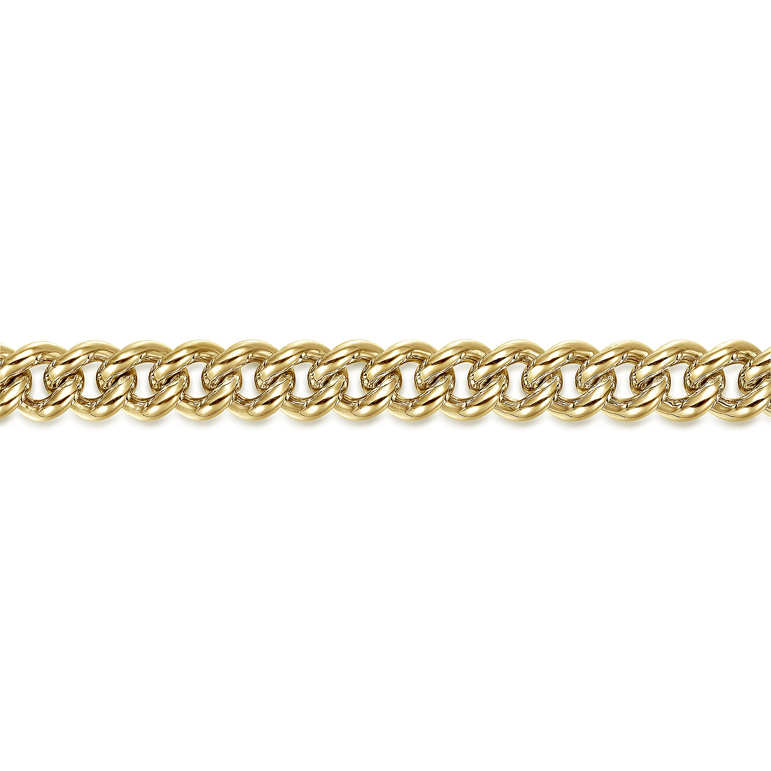 7mm14K Yellow Gold Solid Cuban Link Chain Bracelet - Shot 2