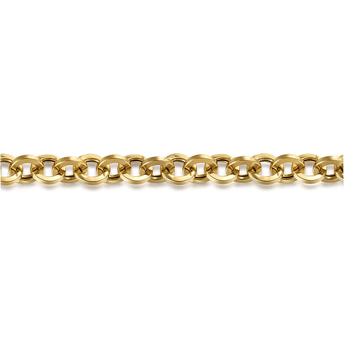 8 Inch 14K Yellow Gold Hollow Link Chain Bracelet - Shot 2