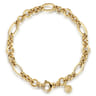 8 inch 14K Yellow Gold Hollow Figaro Link Chain Bracelet