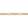 8 inch 14K Yellow Gold Hollow Figaro Link Chain Bracelet