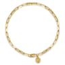 8 inch 14K Yellow Gold Hollow Paperclip Chain Bracelet