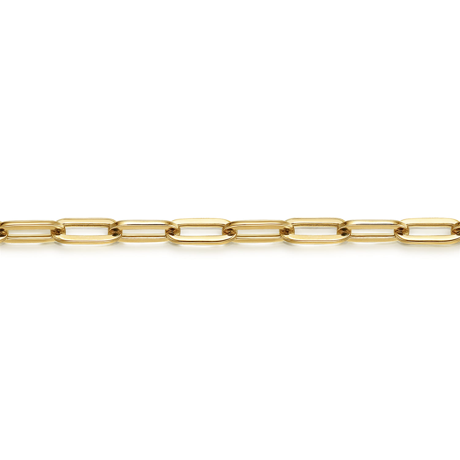 8 inch 14K Yellow Gold Hollow Paperclip Chain Bracelet - Shot 2