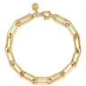 8 inch 14K Yellow Gold Hollow Paperclip Chain Bracelet