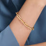 8 inch 14K Yellow Gold Hollow Paperclip Chain Bracelet