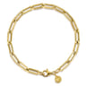 8 inch 14K Yellow Gold Hollow Paperclip Chain Bracelet