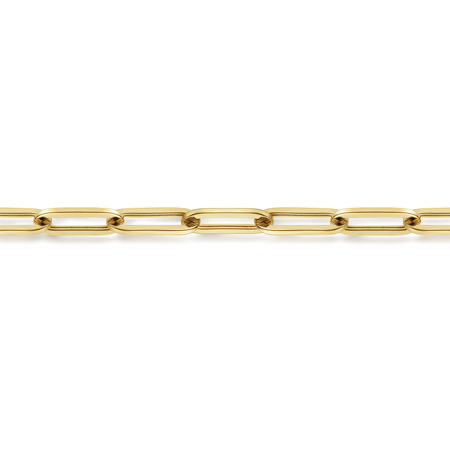 8 inch 14K Yellow Gold Hollow Paperclip Chain Bracelet - Shot 2