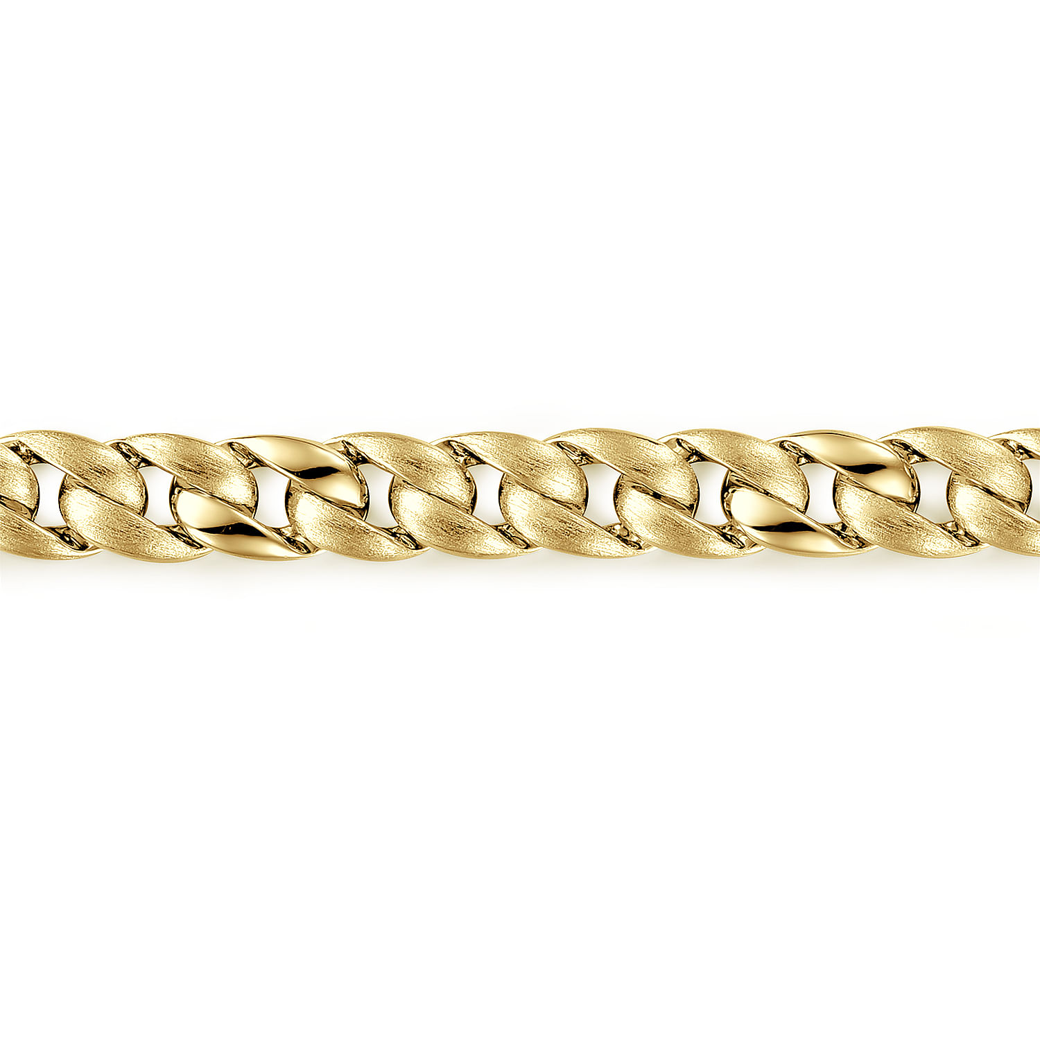 8mm 14K Yellow Gold Solid Flat Heavy Chain Bracelet