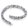 8mm 925 Sterling Silver Black Spinel Men's Cylindrical Mix Link Chain Bracelet