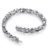 8mm 925 Sterling Silver Black Spinel Men's Cylindrical Mix Link Chain Bracelet