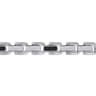 8mm 925 Sterling Silver Black Spinel Men's Cylindrical Mix Link Chain Bracelet